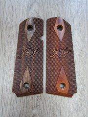Colt 1911 Compact Grips Altamont Double Diamond Walnut Kimber Logo Officers NOS
