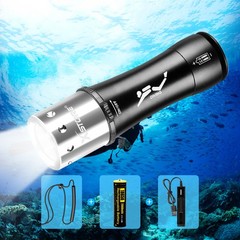 90000LMS Scuba Diving LED Flashlight Underwater 80M Waterproof Dive Torch Light