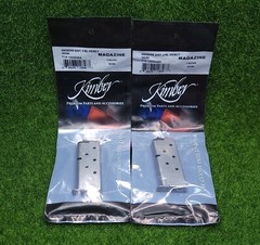 LOT (2) Kimber Micro 9 EVO SP 9mm Luger 6 Round OEM Magazine, Stainless 1200846A