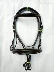 Genius Leather Comfort Horse Bridle Padded With Flash And Reins Dressage