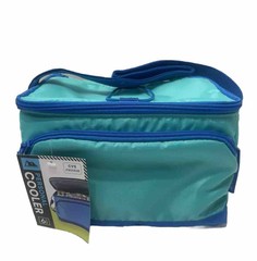 Arctic Zone Personal Cooler Fits 6 Cans Aqua Blue 2 Zipper Compartment Insulated