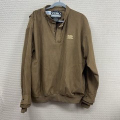 Zero Restriction Golf Outerwear Camel Brown Microsuede Pullover Windshirt Size L