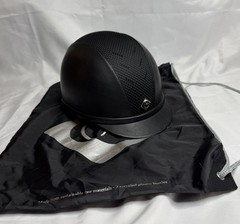 Charles Owen Ayr8 Plus Leather Look Helmet – Black, size 55 (6 3/4)