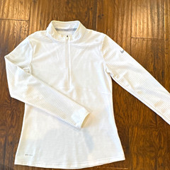 Nike Golf Dri-FIT Men’s S White Long Sleeve 1/4 Zip Textured Polo Shirt