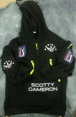 SCOTTY CAMERON MENS 1/4 ZIP BLACK HOODIE GENERIC PROMO PGA TOUR SWEATSHIRT LARGE