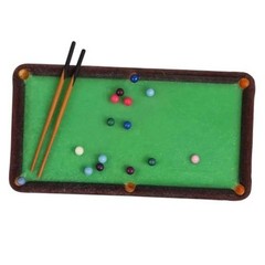 Miniature Billiards Dollhouse 1/64 Scale Mini Pool Table Set with Cue Sticks,