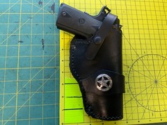 Handmade Leather RH 1911 Cross Draw Pigskin lined Holster