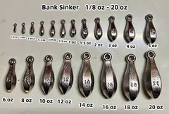 10 Pcs Bank Sinker Fishing Sinkers – Weights ( select )