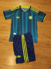 kids colombia blue jersey soccer kit (size 24)