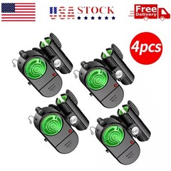 4 PCS Electronic LED Light Fishing Bite Sound Alarm Alert Bell Clip On Fish Rod