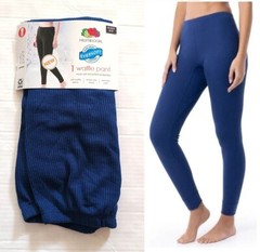 Fruit of the Loom Women’s Micro Waffle Thermal Bottom Pants Navy Blue Size XS