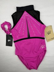NEW Simone Biles GK Elite LEOTARD Gymnastics HIGH Neck USA Bling MESH Tank CL