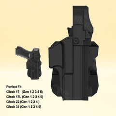 Police G17 Duty Holster Fit Glock 17M 17C 31 22 17 17L G17 G31 Holster Level 3
