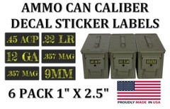 Ammo Can Box Label Sticker Decal 6 PACK or YOUR PICK