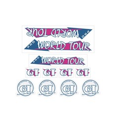 1986 GT BMX PRO World Tour – Magenta and blue on clear – decal set