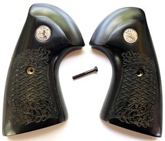 Colt Python Grips Silverblack Silver Medallions Basketweave Design