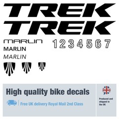 Trek Marlin 1 to 7 bike decals / stickers, 5+ years external quality (29 pack)