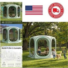 Quick Setup 10×10 Pop Up Tent with UV Resistant Roof for Garden and Patio Green