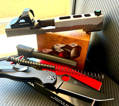 Sig Sauer P320 X-FIVE Slide w/ Red Dot Sight Complete RMR Cut Upper FREE KNIFE