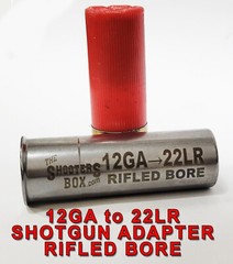 12GA to 22LR/22short RIFLED BORE Shotgun Adapter – Stainless – FREE SHIPPING!