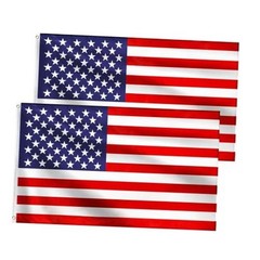 American Flag 3×5 Ft, 2 PCS US Flags Polyester with Strong Brass