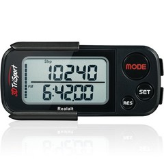 Realalt 3DTriSport 3D Walking Pedometer with Clip & Strap, Accurate Step Coun…