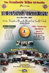 2003 Vintage Original Billiards Pool Senior Tournament Naples FL 24×36 Poster