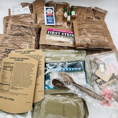 Lot of 53 Military MRE Components Sides Variety Accessory Packs Spoons