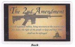 Second 2nd Amendment; United States; Laminated Gun Permit; Badge Patriots NRA