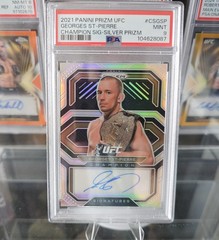2021 Panini Prizm UFC Georges St. Pierre Champion Signature Silver Holo PSA 9