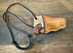 NAA LR 22 Neck Holster Leather 1 1/8in Barrel Form Fitted