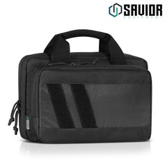 SAVIOR Specialist Black Double Pistol Bag 2 Handgun Revolver Mag Storage Case