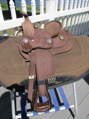 8» tough 1 ks308 Toddler mini roughout leadline western saddle SQH BARS