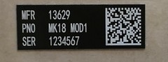 Colt MK18 MOD1/0 Custom UID Label