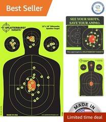 Durable 10 Pack Silhouette Splatter Targets – Instantly See Shots Bright Yellow