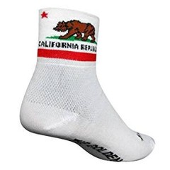 Socks – SockGuy – 3″ Classic California Flag L/XL Cycling/Running NEW