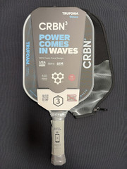 NEW CRBN 3 TruFoam Waves Elongated Pickleball Paddle w/ Free Cover, Carbon Fiber