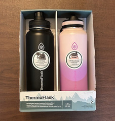 ThermoFlask Temp-Lock 40oz Insulated Leakproof 2-Pack Flip Lock Black/Pink