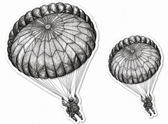 Paratrooper set of 2 stickers Parachute Soldier Airborne Sticker Decal