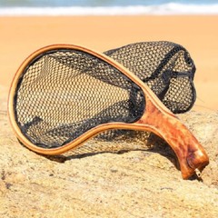 Fly Fishing Net Landing Catch Release Net Wooden Frame Stream Fishing Net