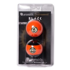 Aramith Tournament BLACK No. 5 and No 13 Pool Billiard Balls 2 1/4″ in a blister
