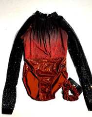 GK Elite High Neck Royale 4938S Competition Leotard AXS Red Black Crystal – NWT