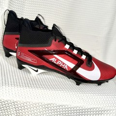 Nike FD7036-600 Alpha Menace 4 Elite Men’s 16 American Football Cleats Red Black