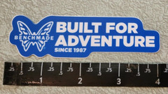 Benchmade Built for Adventure Blue with White Letters Vinyl Decal Sticker