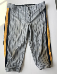 Canes Baseball Under Armour Youth L Pants Gray Pinstripe Yellow Black Knickers