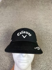 Callaway Visor Adjustable Mens Black 100% Polyester Mesh Back Chrome Soft Apex