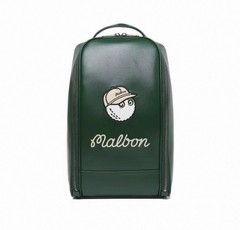 Malbon Golf Shoe Bag Green Travel Shoe Case Cooper Logo Zipper Case 21x13x35cm