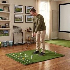 5’x4′ Golf Hitting Mat with Guide Line, Indoor Outdoor Golf Practice Mat 2 Style