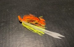 10pk Poison Tail Jigs w/skirts 1/4 or 3/8oz Yellow /Orange Mustad SICKLE HOOKS