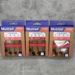 Mustad A-TAK Stand Up Shakey Jig Head 3/16oz 3/0 Matte Black Fishing Hook Lot